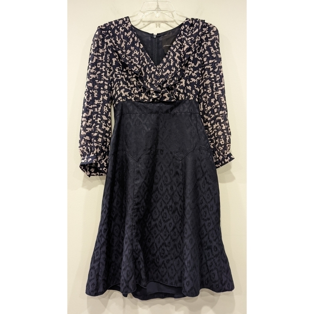 Anthropologie x Anna Sui Silk and Cotton Tie Back Dress Size 0